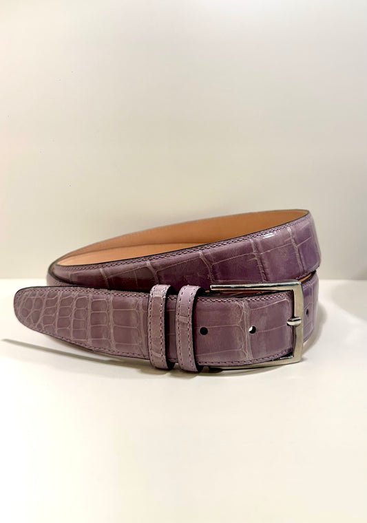 Cintura Grand Alligator Rosa Antico in pelle di alligatore – lusso raffinato e lavorazione artigianale italiana