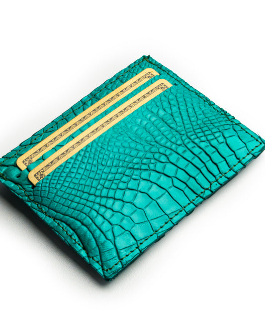 Porta tessere in pelle di alligatore Tiffany – elegante e pratico, organizza tessere e banconote con stile