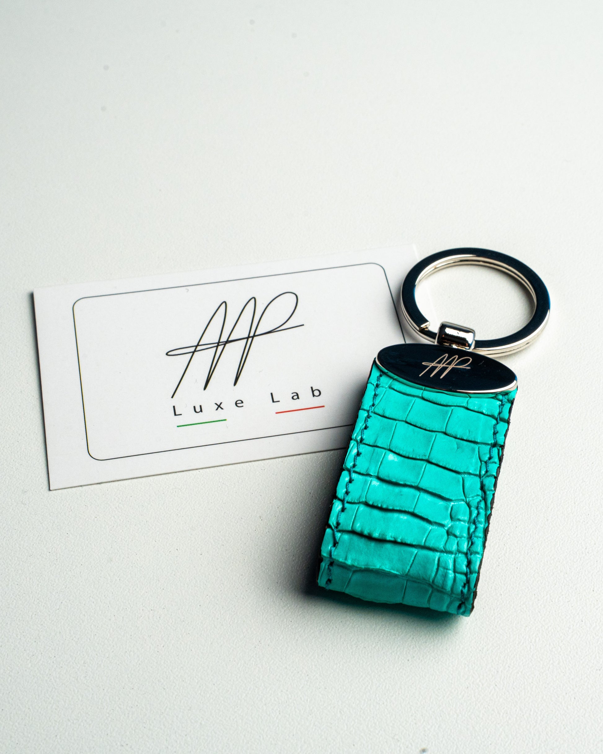 Portachiavi in pelle di alligatore Tiffany, stile classico