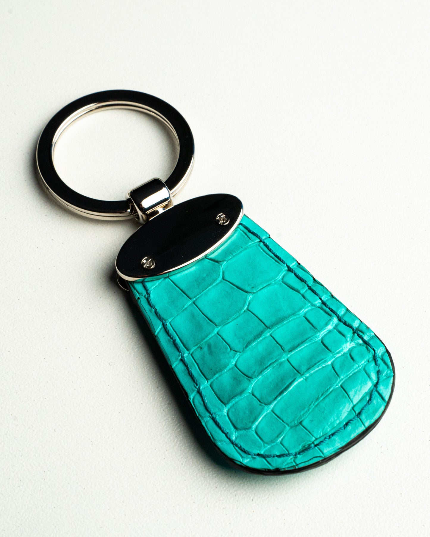 Portachiavi in pelle di alligatore Tiffany, stile Forma a Goccia